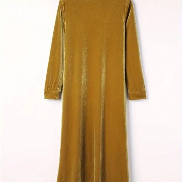 Gold Casual Women's Plush Mid-Length Coat - Picture 4 of 7